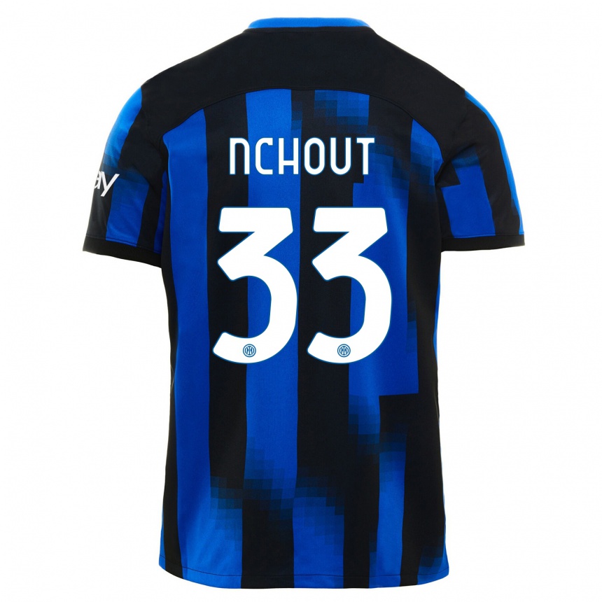 Niño Fútbol Camiseta Ajara Nchout #33 Azul Negro 1ª Equipación 2023/24 Perú