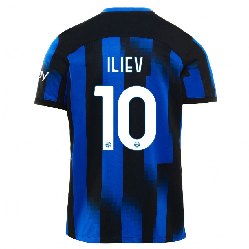 Niño Fútbol Camiseta Nikola Iliev #10 Azul Negro 1ª Equipación 2023/24 Perú