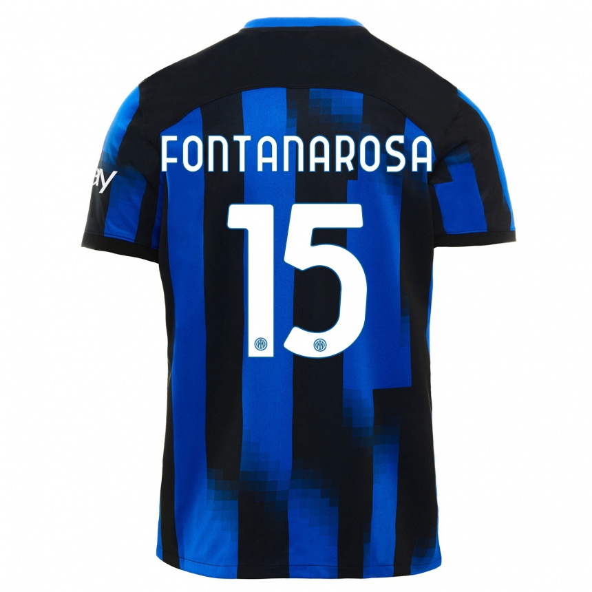 Niño Fútbol Camiseta Alessandro Fontanarosa #15 Azul Negro 1ª Equipación 2023/24 Perú