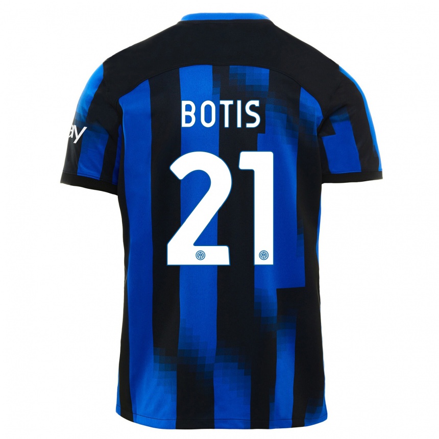 Niño Fútbol Camiseta Nikolaos Botis #21 Azul Negro 1ª Equipación 2023/24 Perú