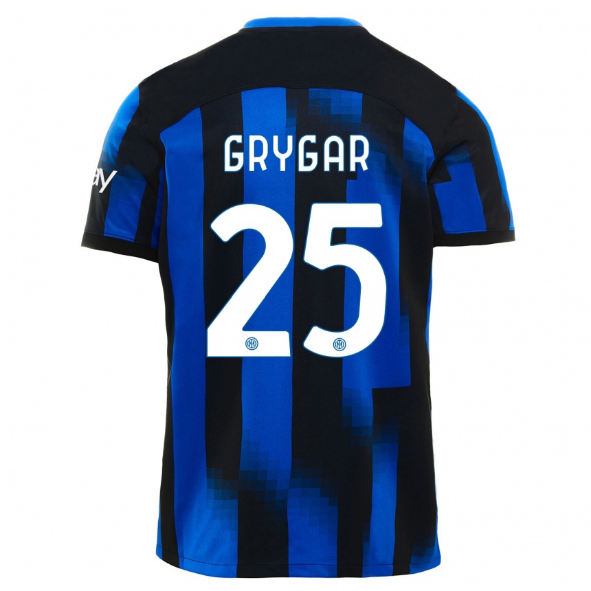 Niño Fútbol Camiseta Samuel Grygar #25 Azul Negro 1ª Equipación 2023/24 Perú