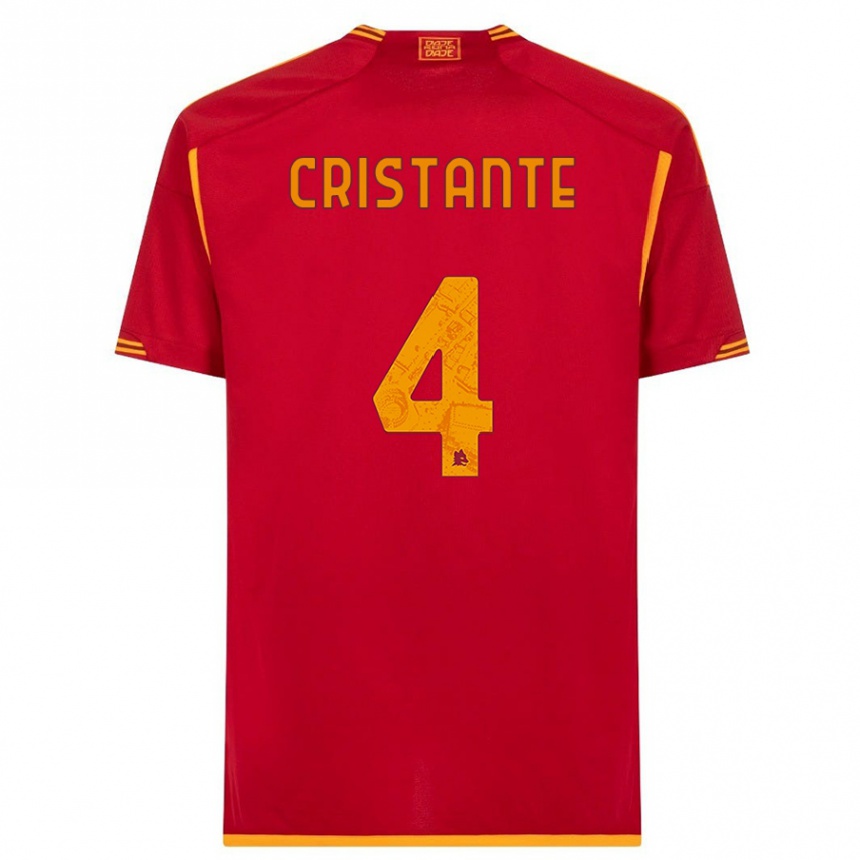 Niño Fútbol Camiseta Bryan Cristante #4 Rojo 1ª Equipación 2023/24 Perú