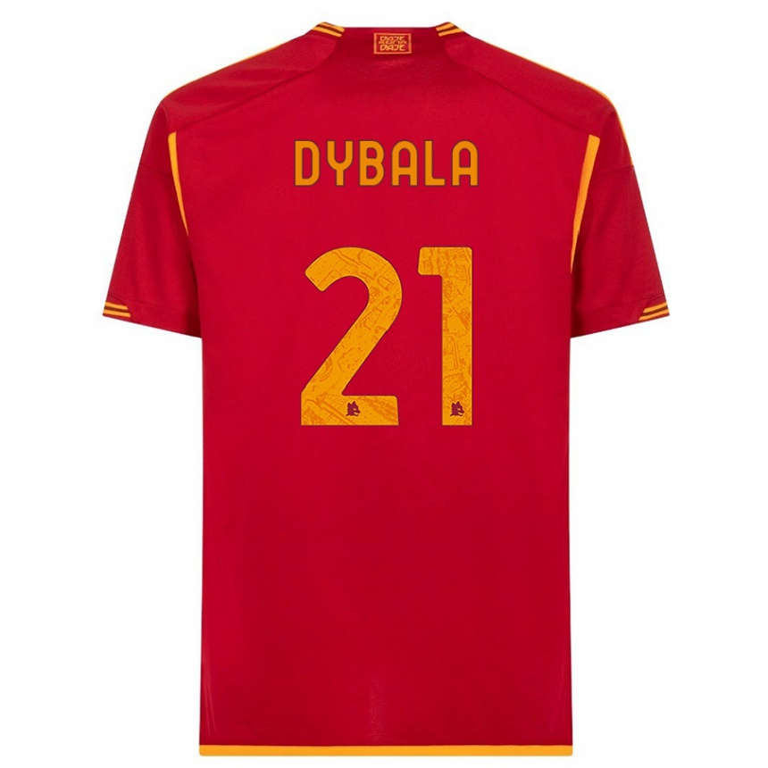 Niño Fútbol Camiseta Paulo Dybala #21 Rojo 1ª Equipación 2023/24 Perú