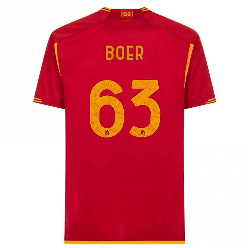 Niño Fútbol Camiseta Pietro Boer #63 Rojo 1ª Equipación 2023/24 Perú