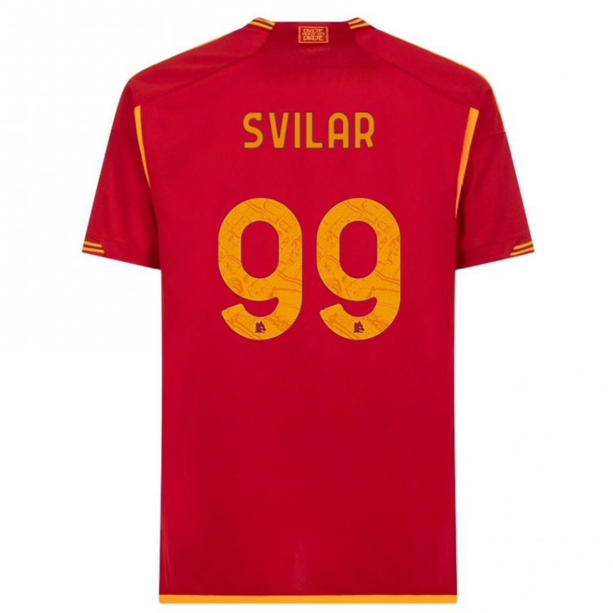 Niño Fútbol Camiseta Mile Svilar #99 Rojo 1ª Equipación 2023/24 Perú