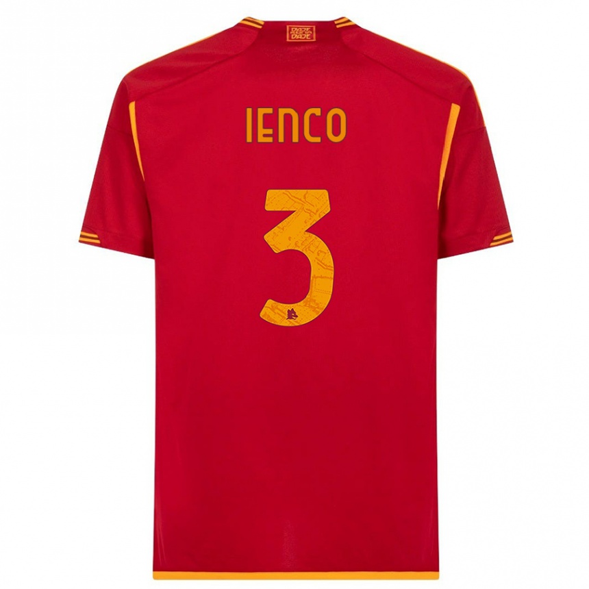 Niño Fútbol Camiseta Simone Ienco #3 Rojo 1ª Equipación 2023/24 Perú