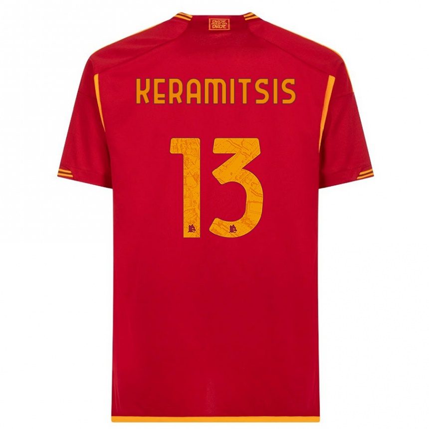 Niño Fútbol Camiseta Dimitrios Keramitsis #13 Rojo 1ª Equipación 2023/24 Perú