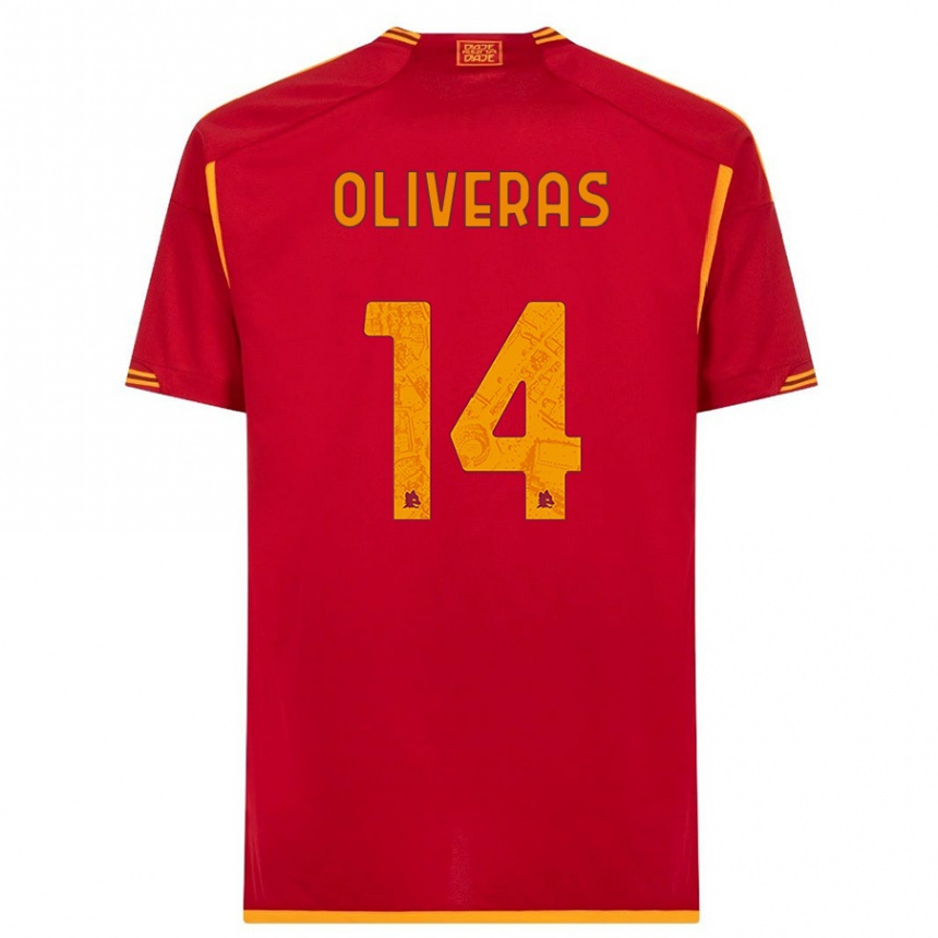 Niño Fútbol Camiseta Jan Oliveras #14 Rojo 1ª Equipación 2023/24 Perú