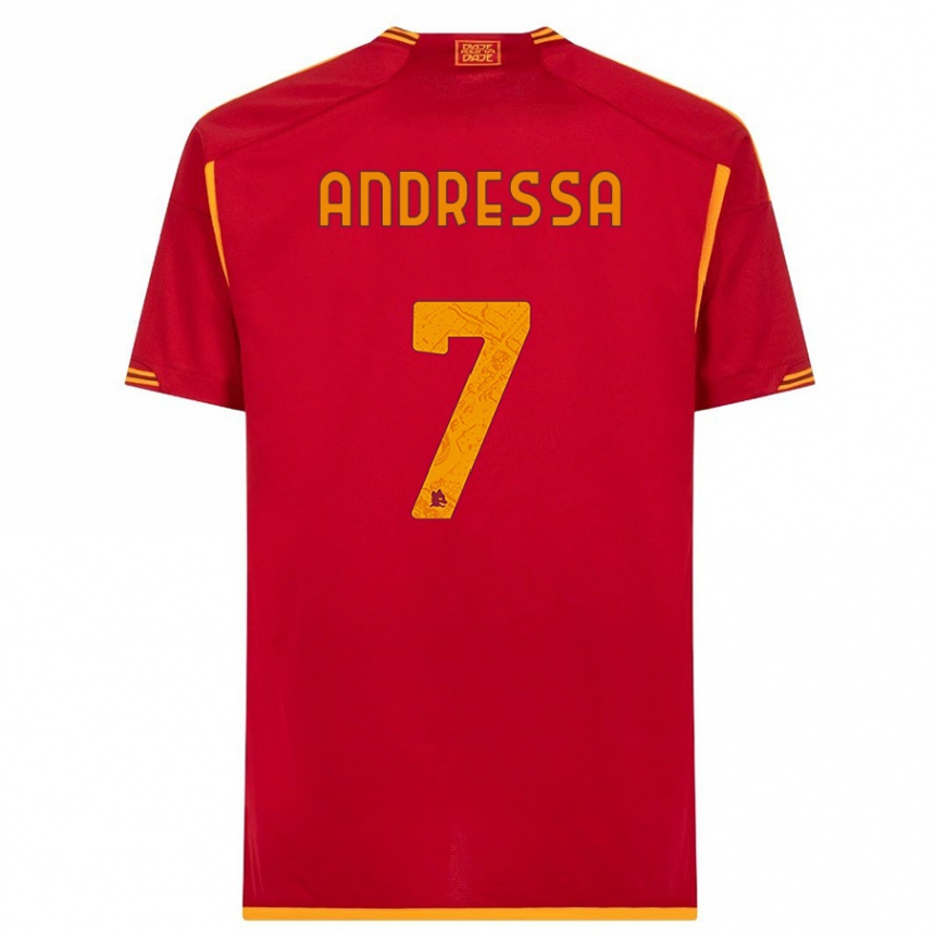 Niño Fútbol Camiseta Andressa #7 Rojo 1ª Equipación 2023/24 Perú