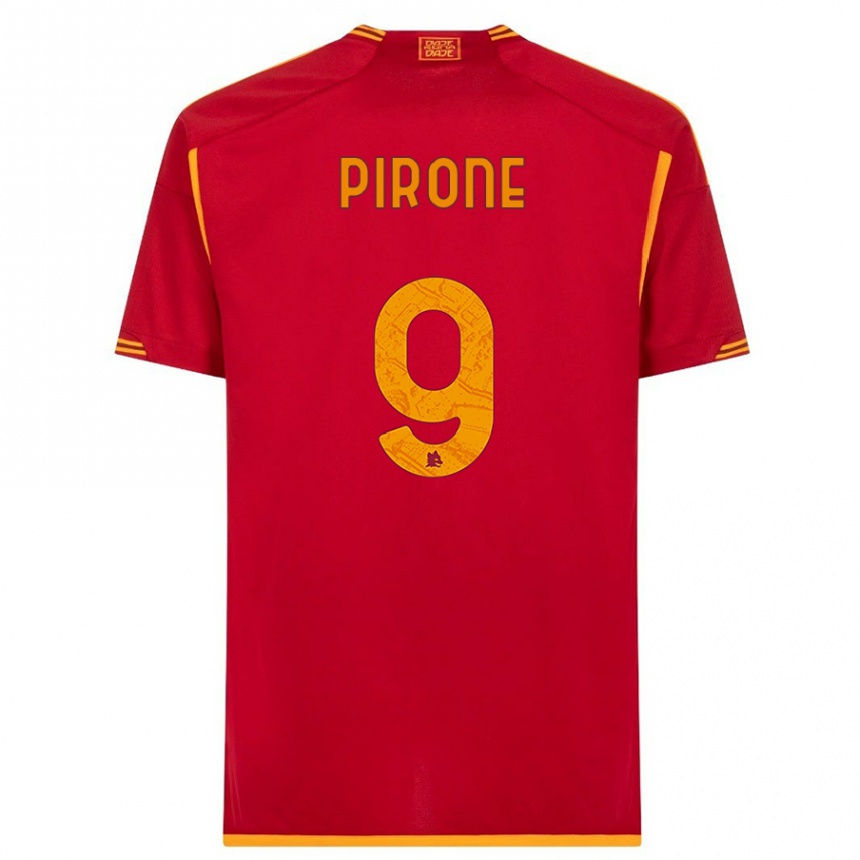 Niño Fútbol Camiseta Valeria Pirone #9 Rojo 1ª Equipación 2023/24 Perú