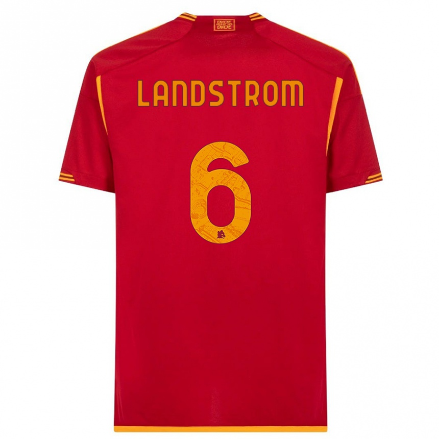 Niño Fútbol Camiseta Elin Landstrom #6 Rojo 1ª Equipación 2023/24 Perú