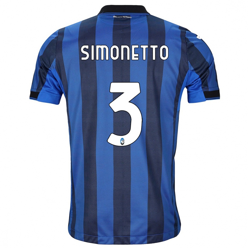 Niño Fútbol Camiseta Federico Simonetto #3 Azul Negro 1ª Equipación 2023/24 Perú