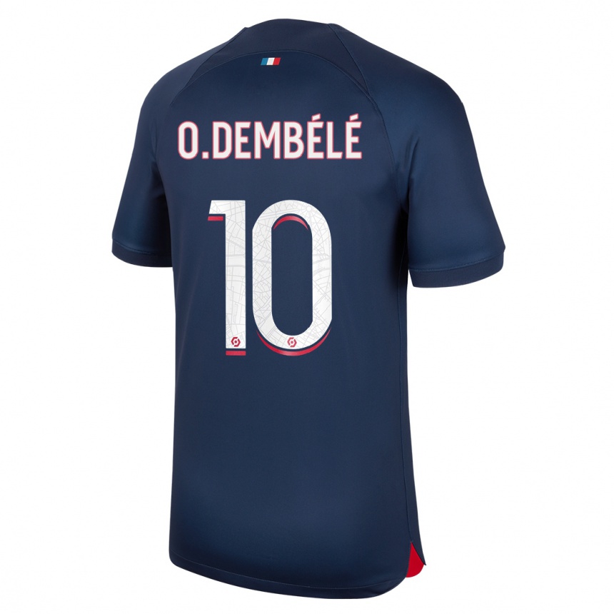 Niño Fútbol Camiseta Ousmane Dembélé #10 Azul Rojo 1ª Equipación 2023/24 Perú