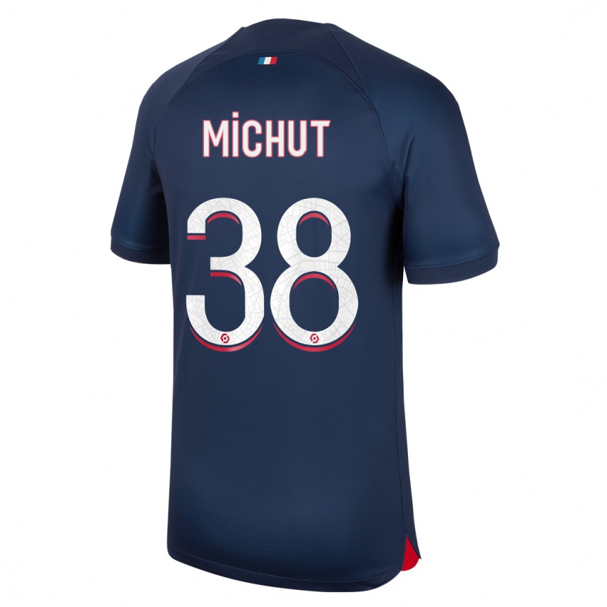 Niño Fútbol Camiseta Edouard Michut #38 Azul Rojo 1ª Equipación 2023/24 Perú