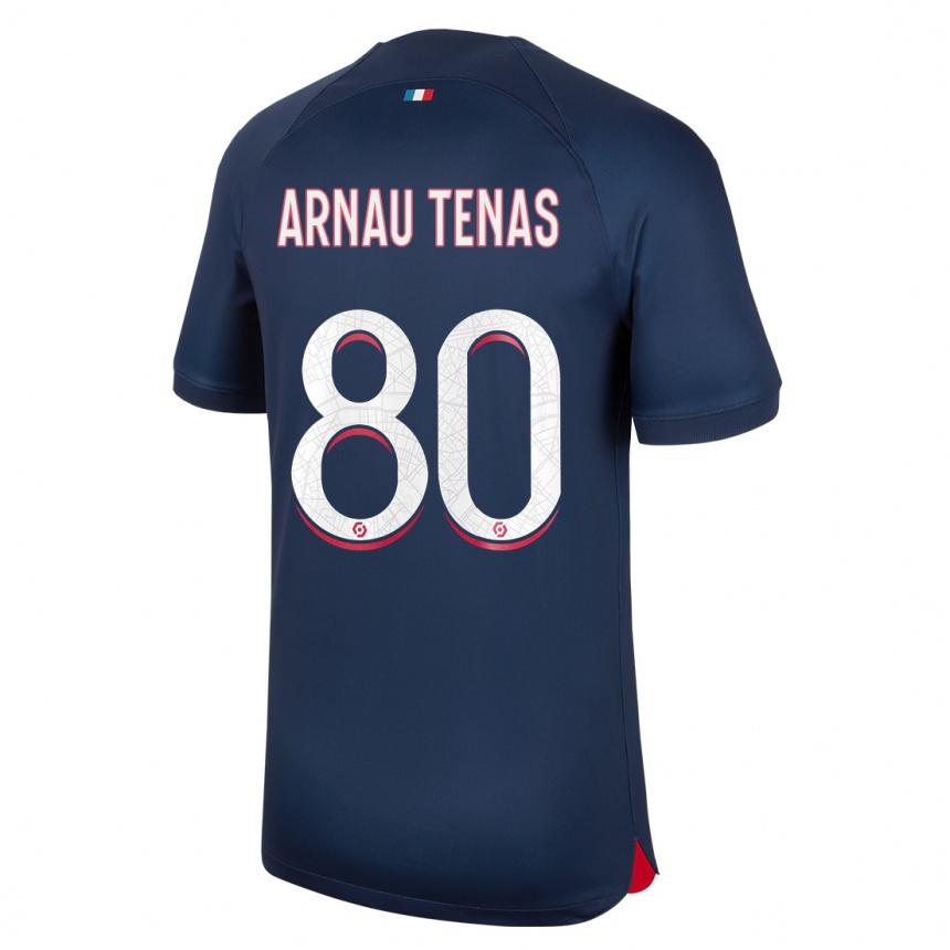 Niño Fútbol Camiseta Arnau Tenas #80 Azul Rojo 1ª Equipación 2023/24 Perú