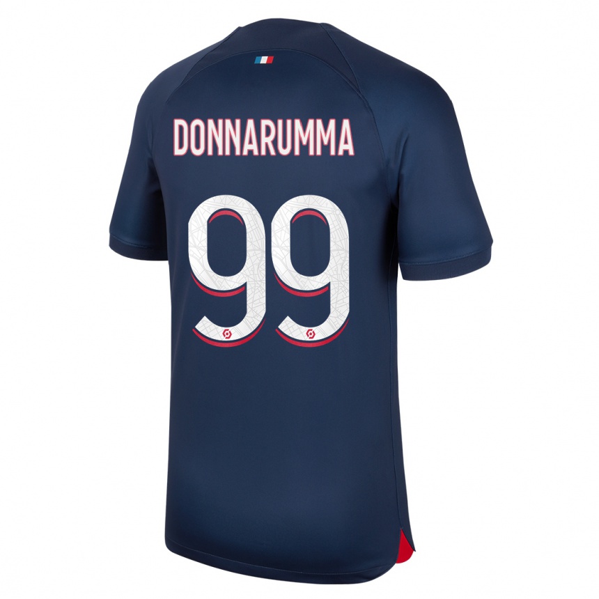 Niño Fútbol Camiseta Gianluigi Donnarumma #99 Azul Rojo 1ª Equipación 2023/24 Perú