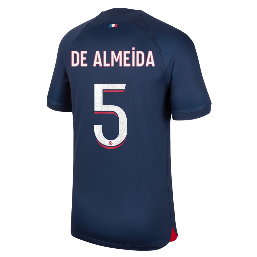 Niño Fútbol Camiseta Elisa De Almeida #5 Azul Rojo 1ª Equipación 2023/24 Perú