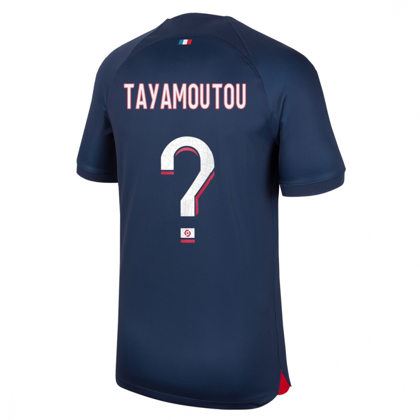 Niño Fútbol Camiseta Enzo Tayamoutou #0 Azul Rojo 1ª Equipación 2023/24 Perú