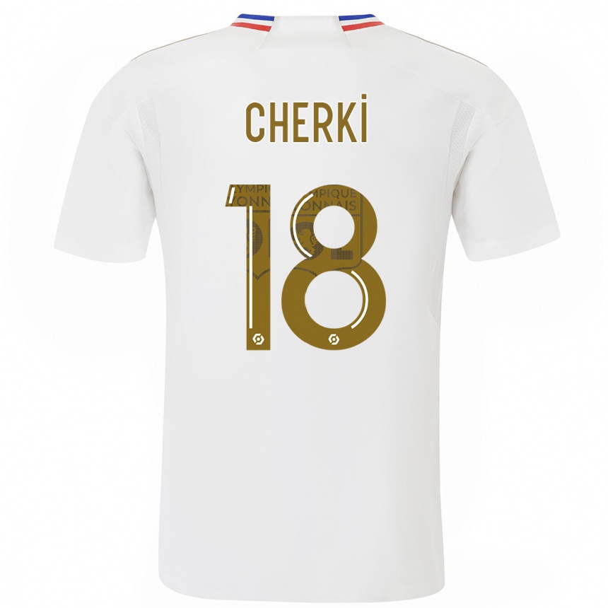 Niño Fútbol Camiseta Rayan Cherki #18 Blanco 1ª Equipación 2023/24 Perú