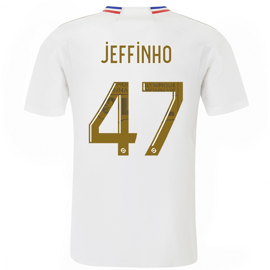 Niño Fútbol Camiseta Jeffinho #47 Blanco 1ª Equipación 2023/24 Perú