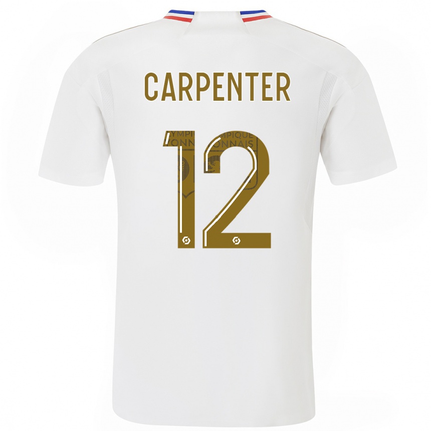 Niño Fútbol Camiseta Ellie Carpenter #12 Blanco 1ª Equipación 2023/24 Perú