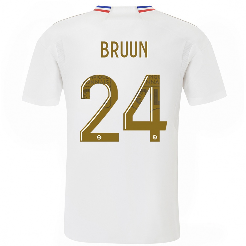 Niño Fútbol Camiseta Signe Bruun #24 Blanco 1ª Equipación 2023/24 Perú