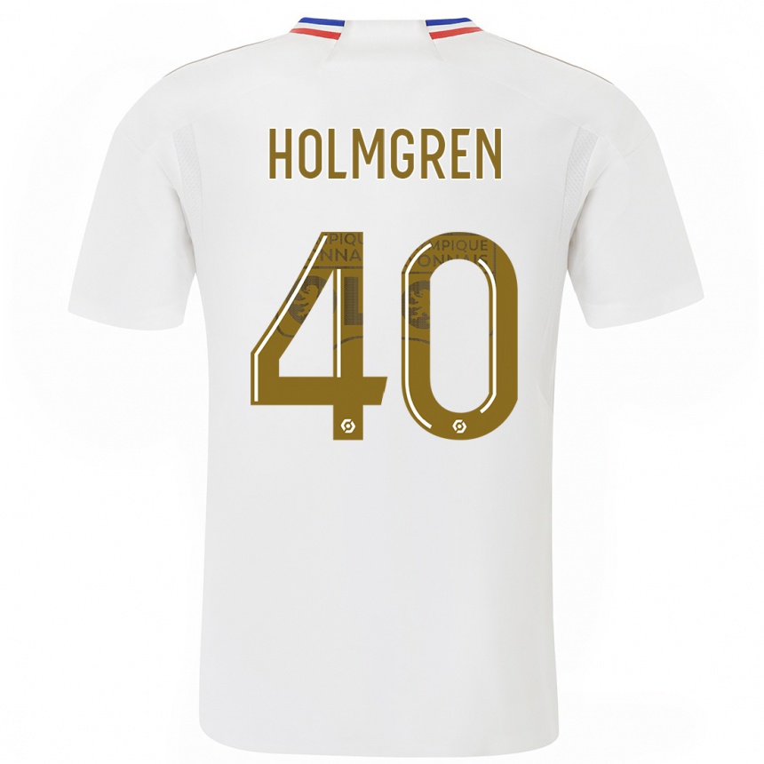 Niño Fútbol Camiseta Emma Holmgren #40 Blanco 1ª Equipación 2023/24 Perú