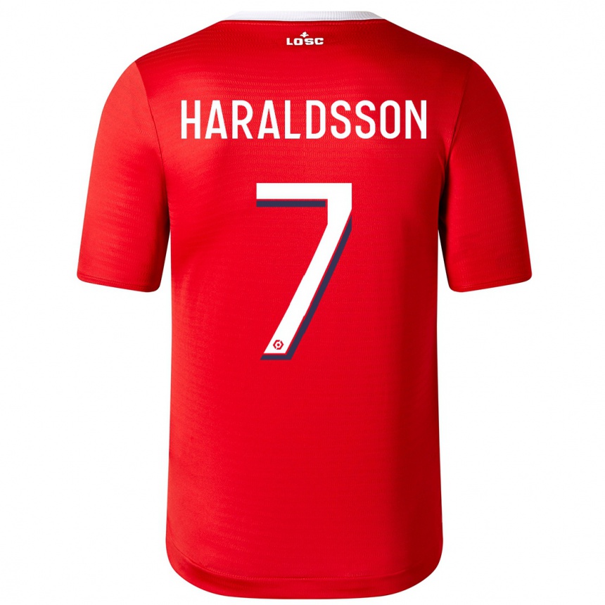 Niño Fútbol Camiseta Hákon Arnar Haraldsson #7 Rojo 1ª Equipación 2023/24 Perú