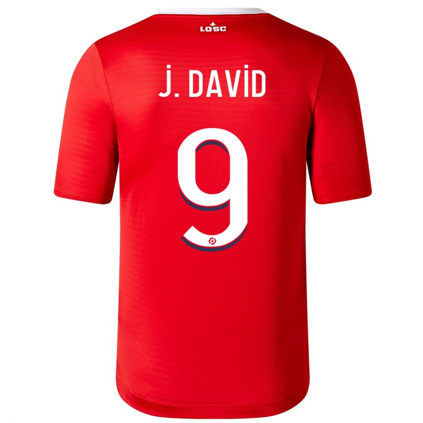 Niño Fútbol Camiseta Jonathan David #9 Rojo 1ª Equipación 2023/24 Perú