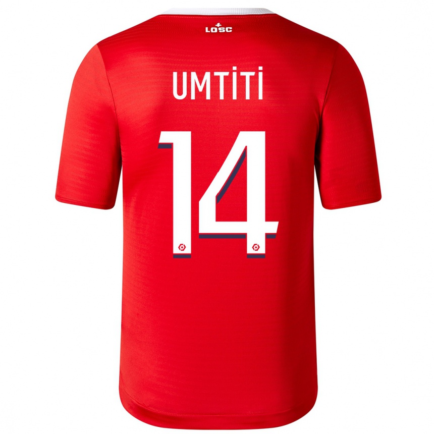 Niño Fútbol Camiseta Samuel Umtiti #14 Rojo 1ª Equipación 2023/24 Perú