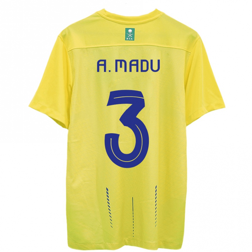 Niño Fútbol Camiseta Abdullah Madu #3 Amarillo 1ª Equipación 2023/24 Perú