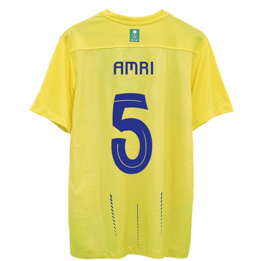 Niño Fútbol Camiseta Abdulelah Al-Amri #5 Amarillo 1ª Equipación 2023/24 Perú