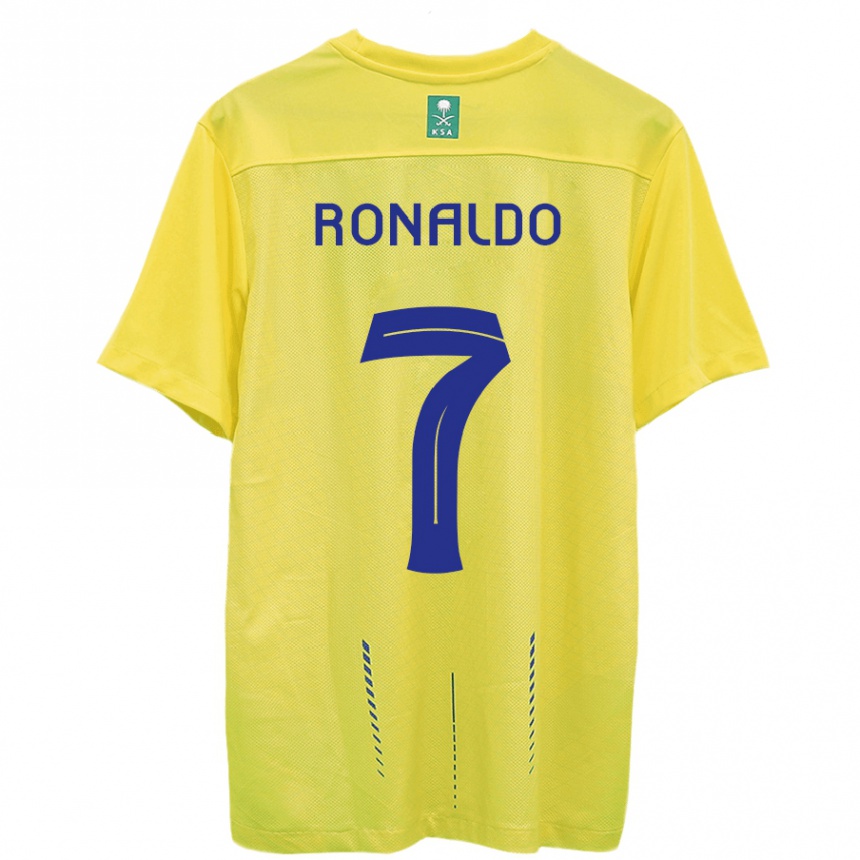 Niño Fútbol Camiseta Cristiano Ronaldo #7 Amarillo 1ª Equipación 2023/24 Perú