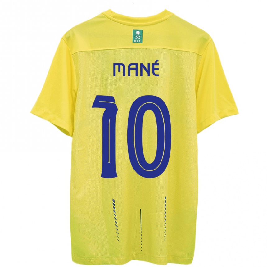 Niño Fútbol Camiseta Sadio Mane #10 Amarillo 1ª Equipación 2023/24 Perú