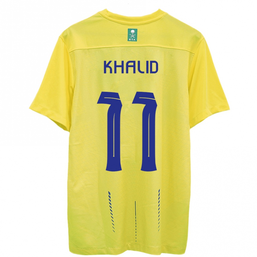 Niño Fútbol Camiseta Khalid Al-Ghannam #11 Amarillo 1ª Equipación 2023/24 Perú