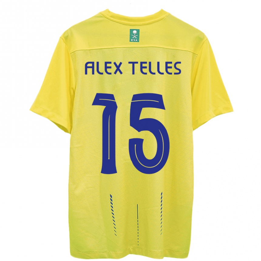 Niño Fútbol Camiseta Alex Telles #15 Amarillo 1ª Equipación 2023/24 Perú