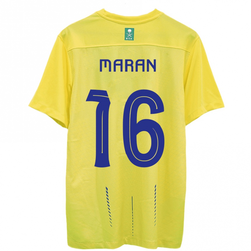 Niño Fútbol Camiseta Mohammed Maran #16 Amarillo 1ª Equipación 2023/24 Perú