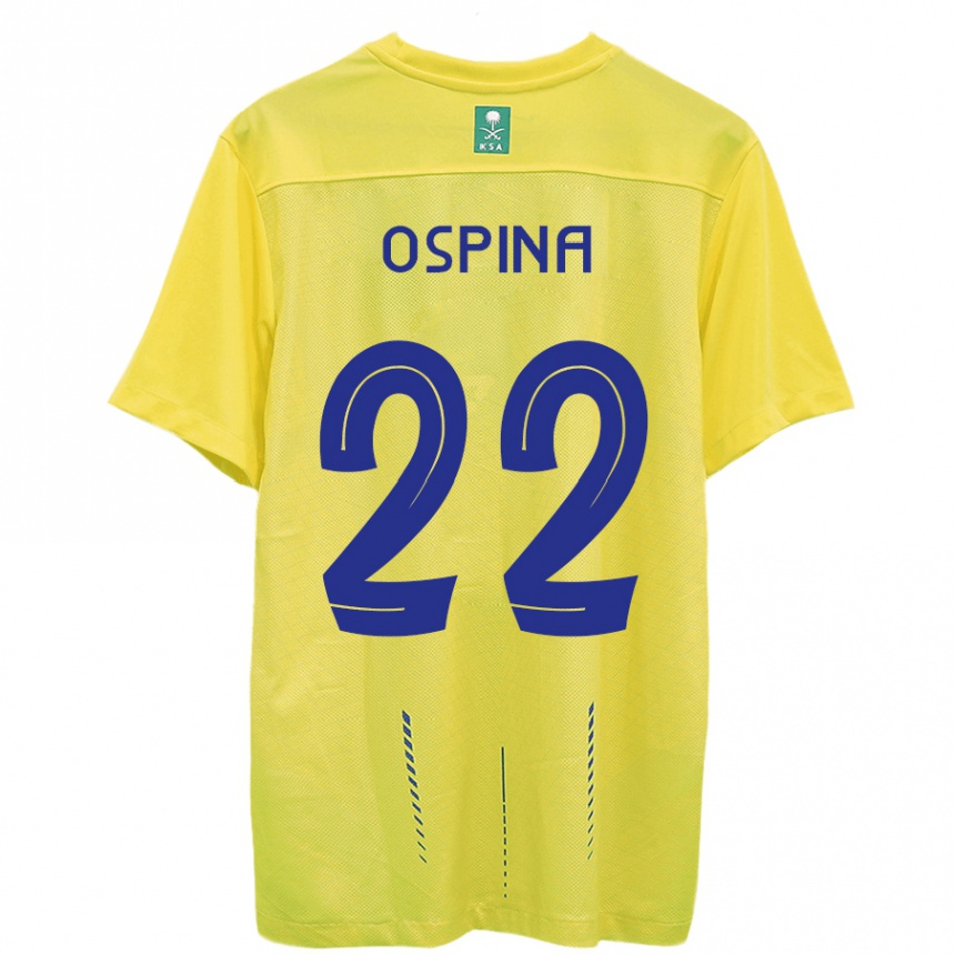 Niño Fútbol Camiseta David Ospina #22 Amarillo 1ª Equipación 2023/24 Perú