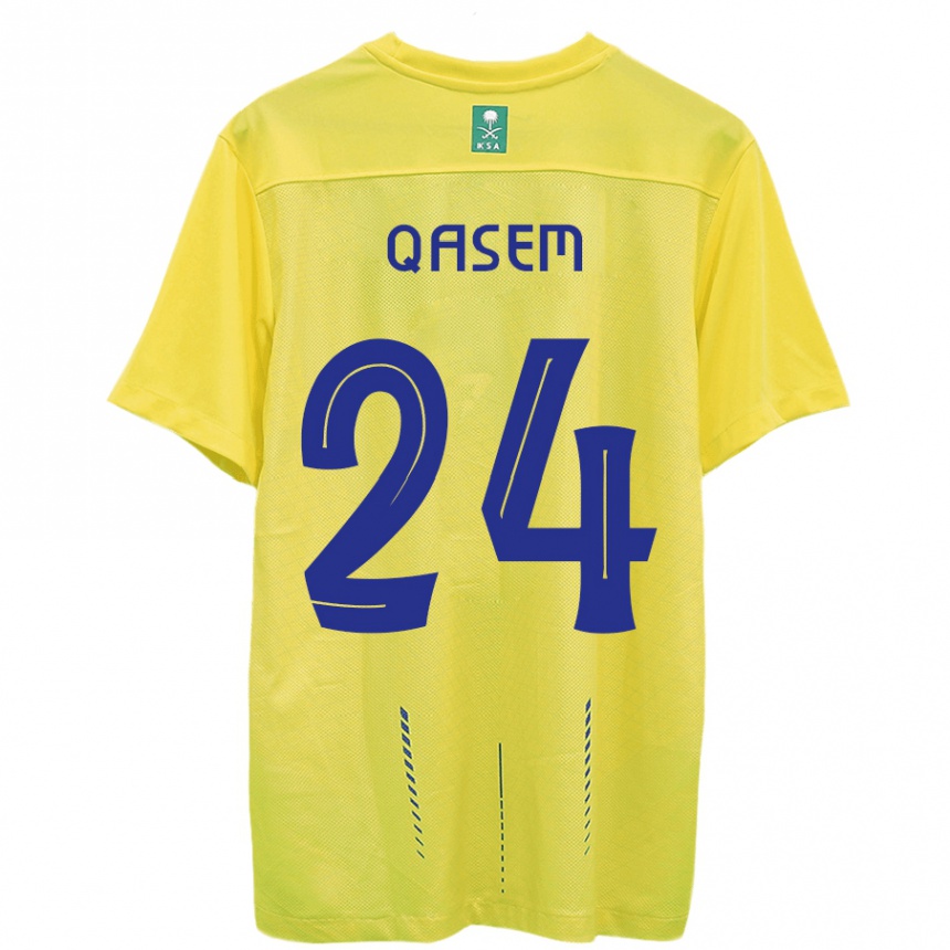 Niño Fútbol Camiseta Mohammed Qasem #24 Amarillo 1ª Equipación 2023/24 Perú