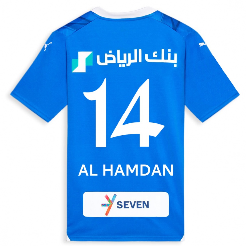 Niño Fútbol Camiseta Abdullah Al-Hamdan #14 Azul 1ª Equipación 2023/24 Perú