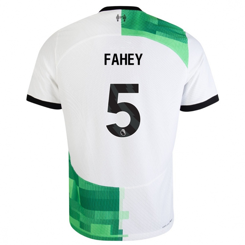 Niño Fútbol Camiseta Niamh Fahey #5 Blanco Verde 2ª Equipación 2023/24 Perú