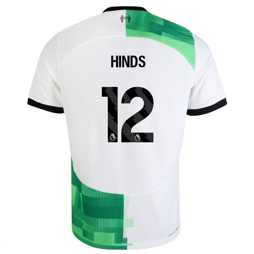 Niño Fútbol Camiseta Taylor Hinds #12 Blanco Verde 2ª Equipación 2023/24 Perú