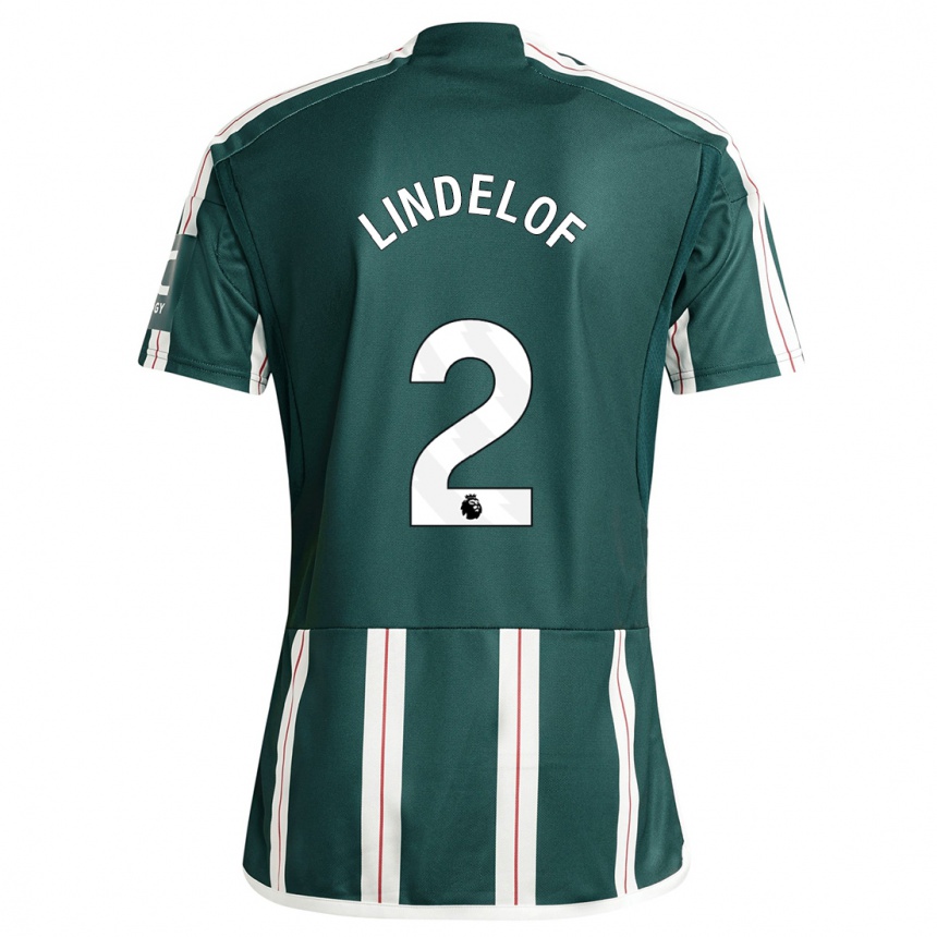 Niño Fútbol Camiseta Victor Lindelof #2 Verde Oscuro 2ª Equipación 2023/24 Perú