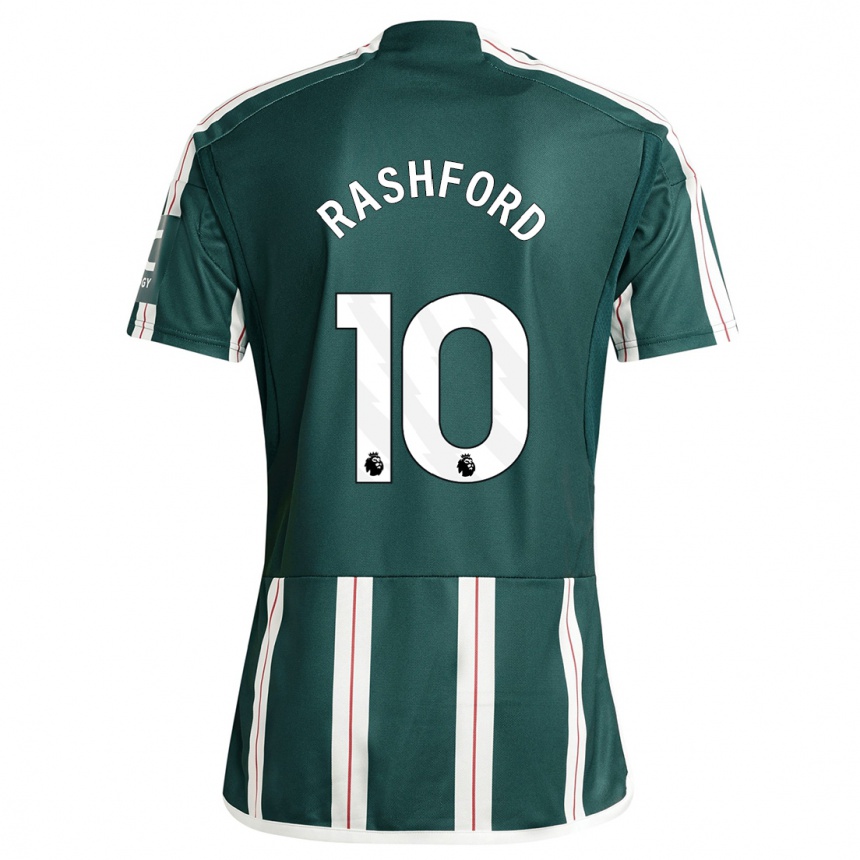 Niño Fútbol Camiseta Marcus Rashford #10 Verde Oscuro 2ª Equipación 2023/24 Perú