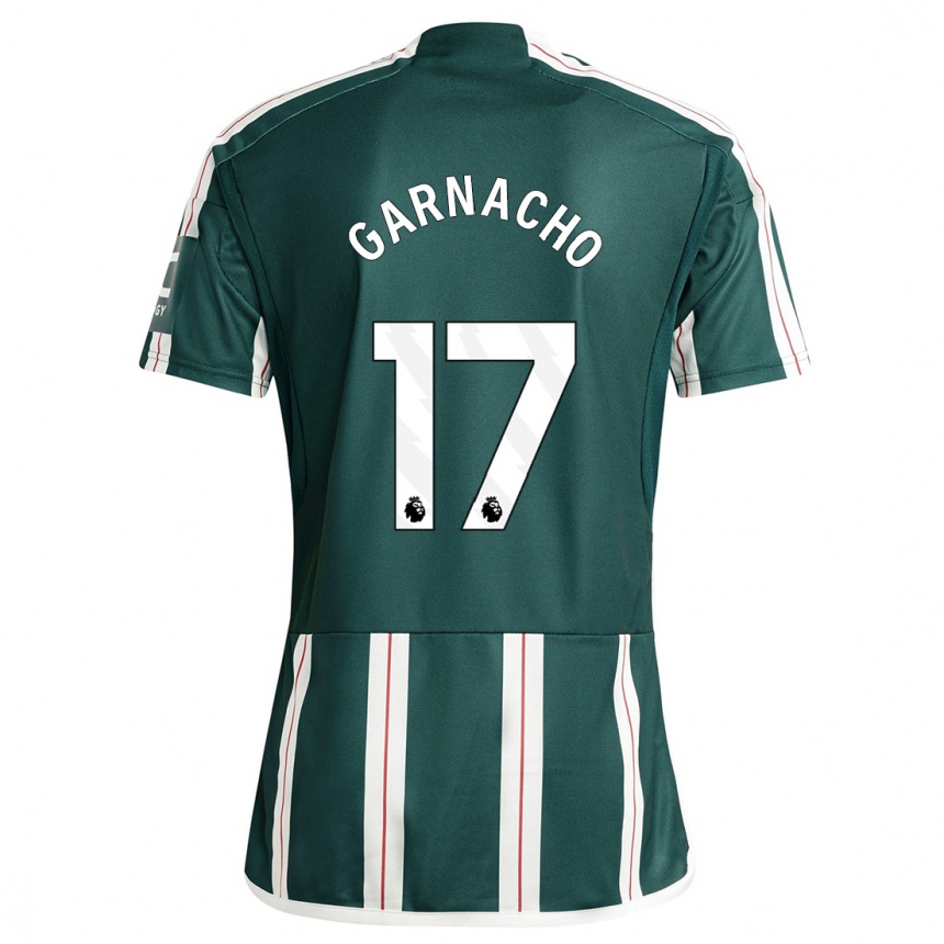 Niño Fútbol Camiseta Alejandro Garnacho #17 Verde Oscuro 2ª Equipación 2023/24 Perú