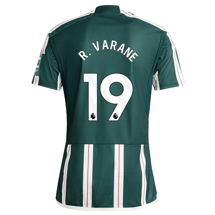 Niño Fútbol Camiseta Raphael Varane #19 Verde Oscuro 2ª Equipación 2023/24 Perú