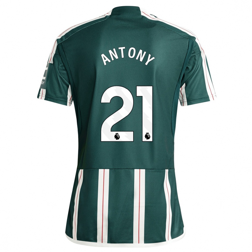 Niño Fútbol Camiseta Antony #21 Verde Oscuro 2ª Equipación 2023/24 Perú