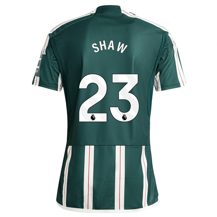 Niño Fútbol Camiseta Luke Shaw #23 Verde Oscuro 2ª Equipación 2023/24 Perú