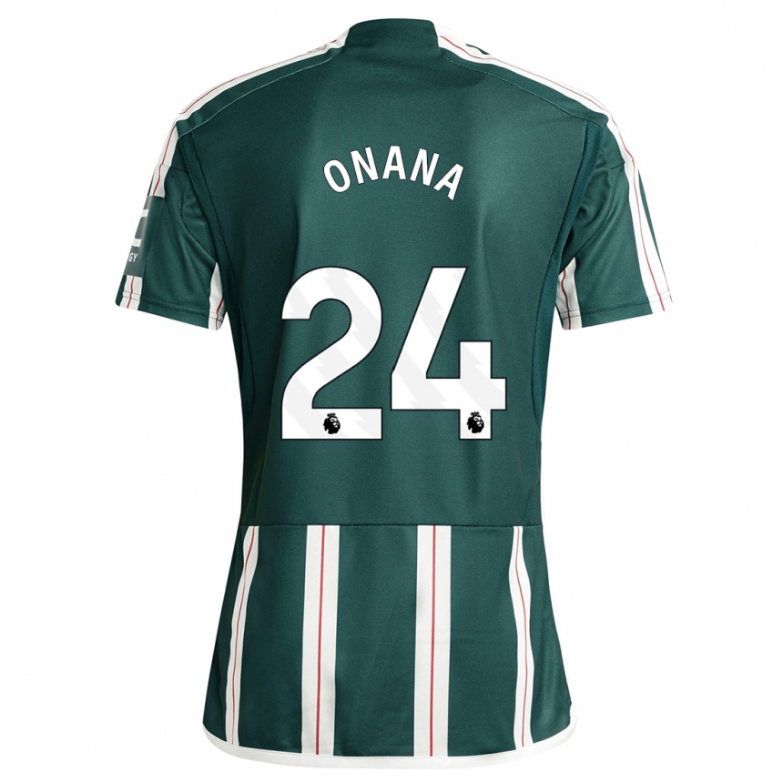 Niño Fútbol Camiseta Andre Onana #24 Verde Oscuro 2ª Equipación 2023/24 Perú