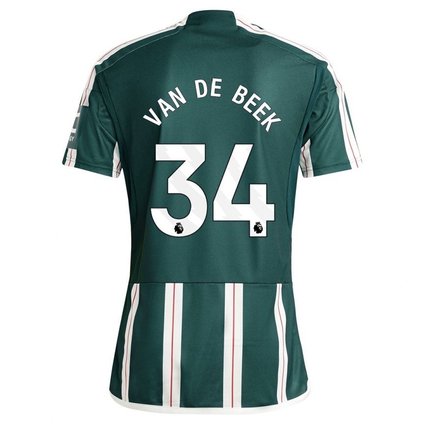 Niño Fútbol Camiseta Donny Van De Beek #34 Verde Oscuro 2ª Equipación 2023/24 Perú